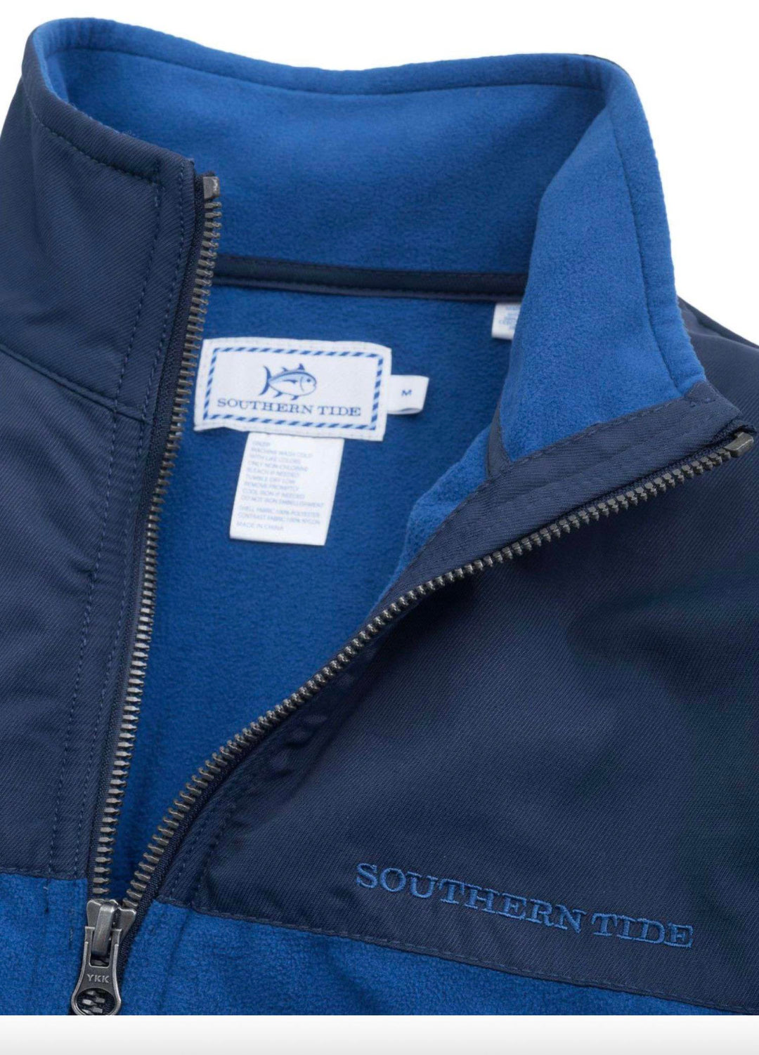 men's navigational fleece vest in blue lake