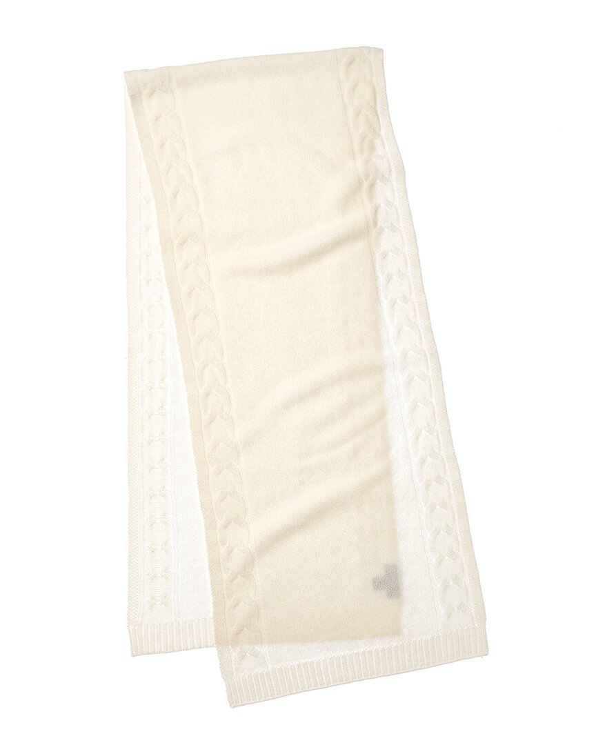 cable border cashmere scarf