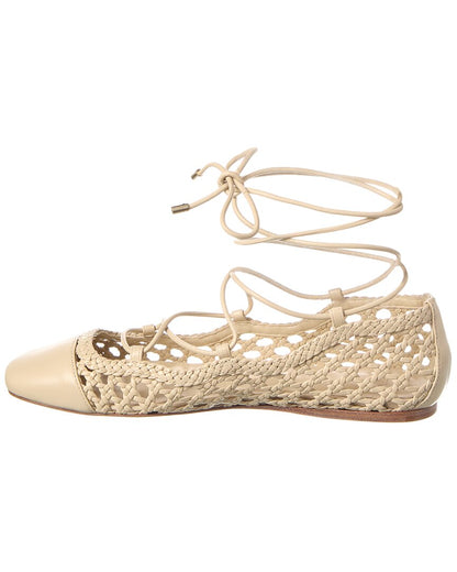 tresse leather ballerina flat