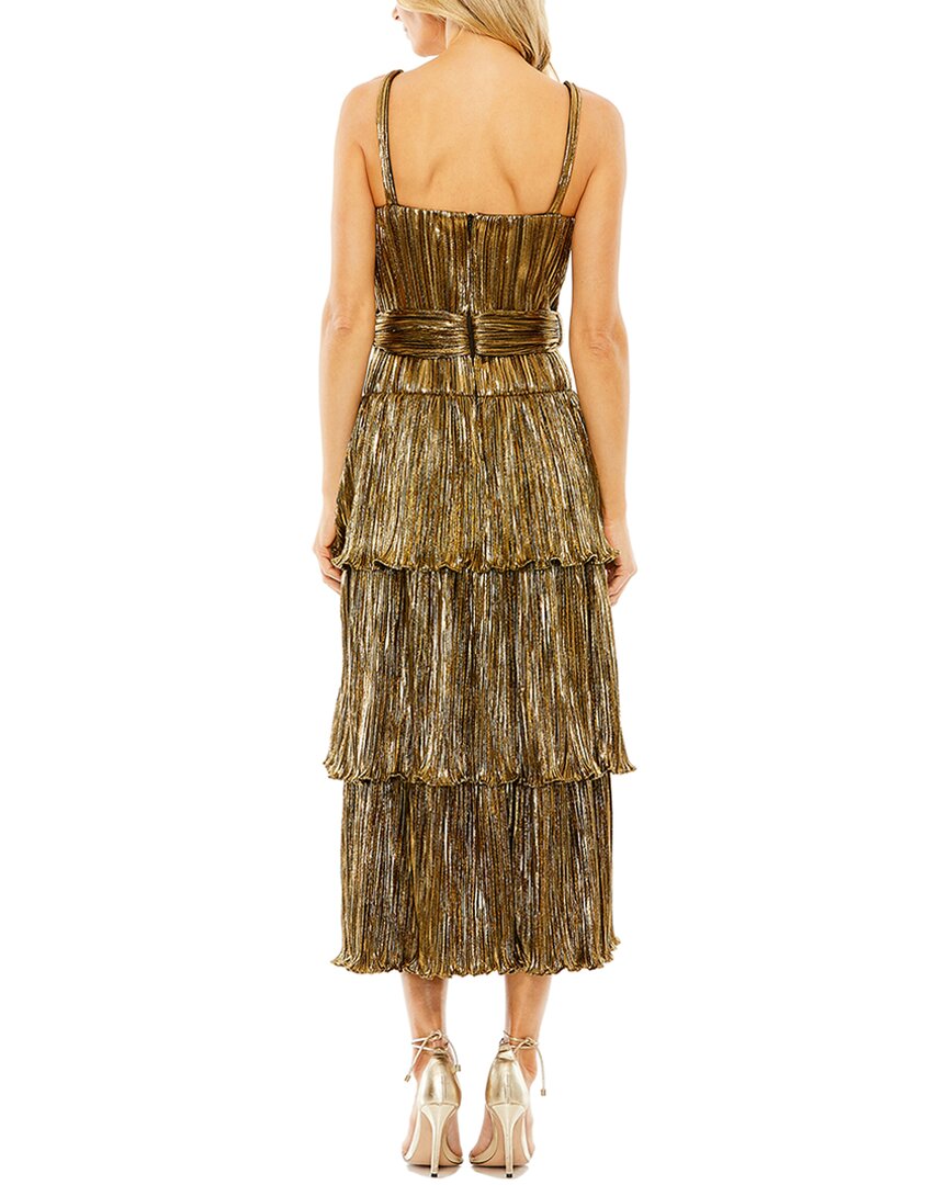 ruffle tiered buckle a-line gown