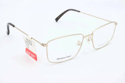 men's pe437 rectangle eyeglasses in gold