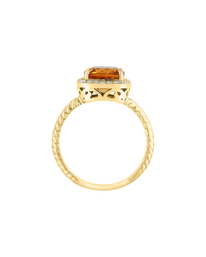 14k 2.13 ct. tw. diamond & citrine ring