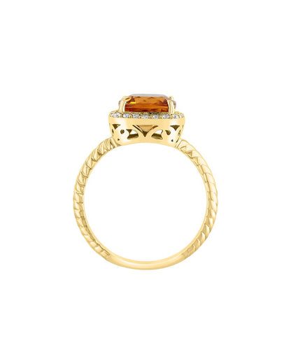 14k 2.13 ct. tw. diamond & citrine ring
