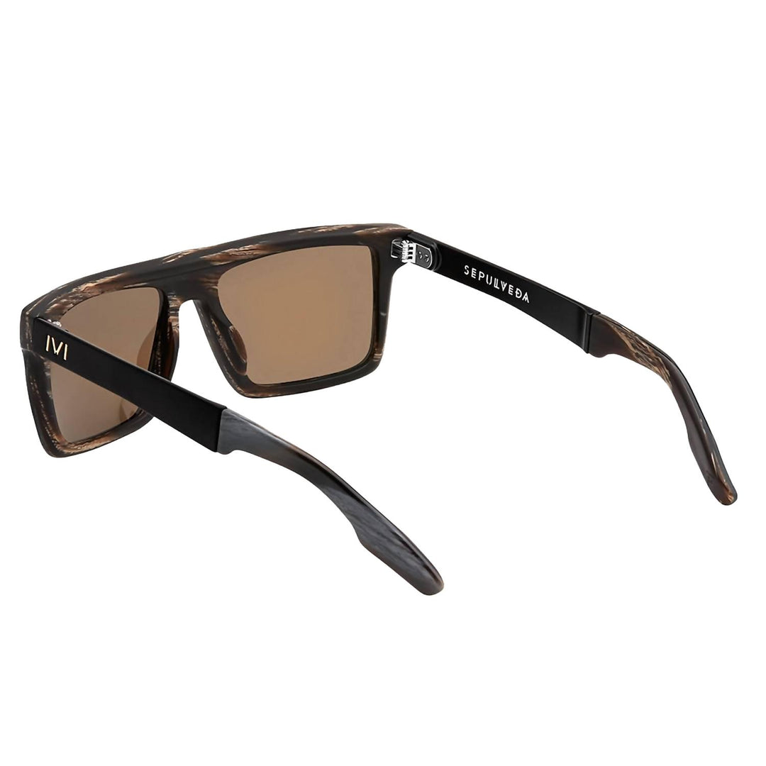 men's sepulveda sunglasses in polished double horn - black / bronze polarized