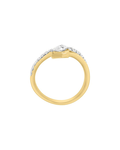 gold over silver 0.58 ct. tw. lab-grown diamond ring