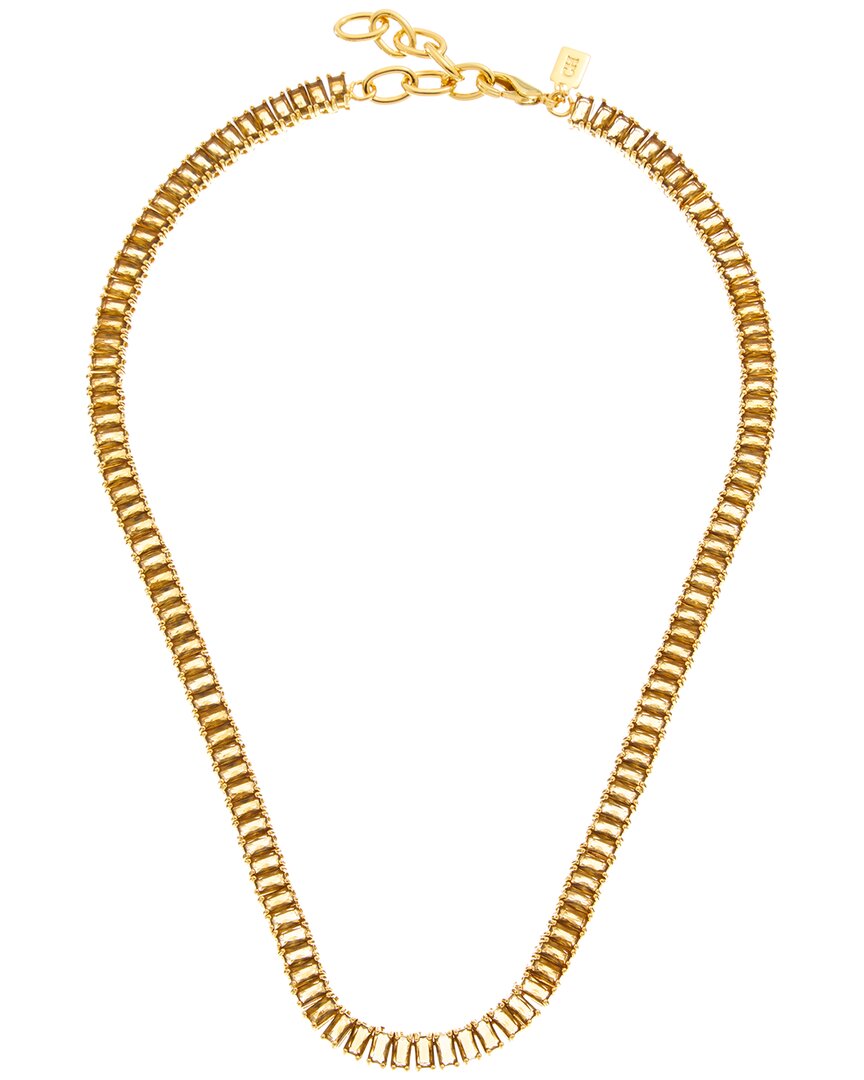 18k plated cz statement necklace