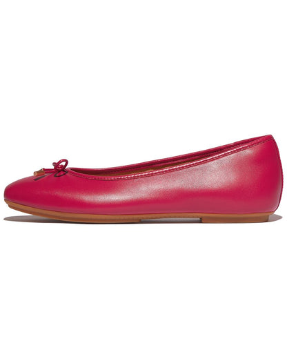 delicato bow leather ballet flat