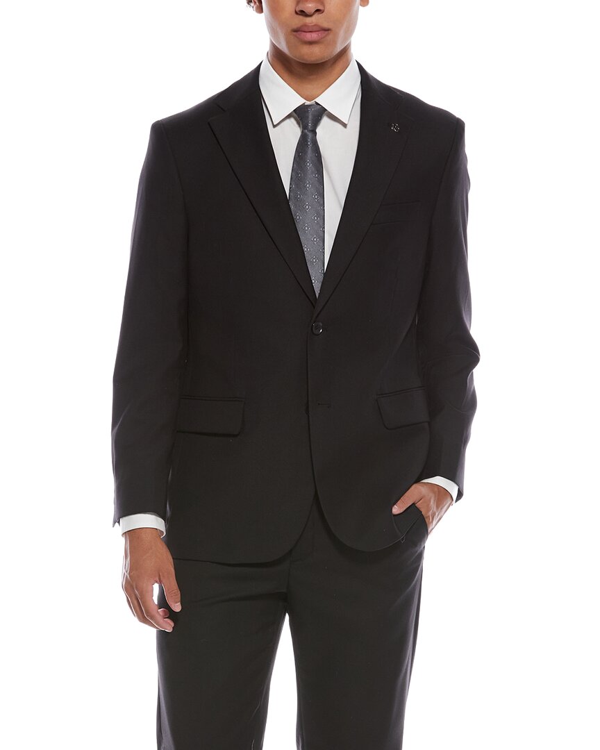 2pc suit with flat front pant