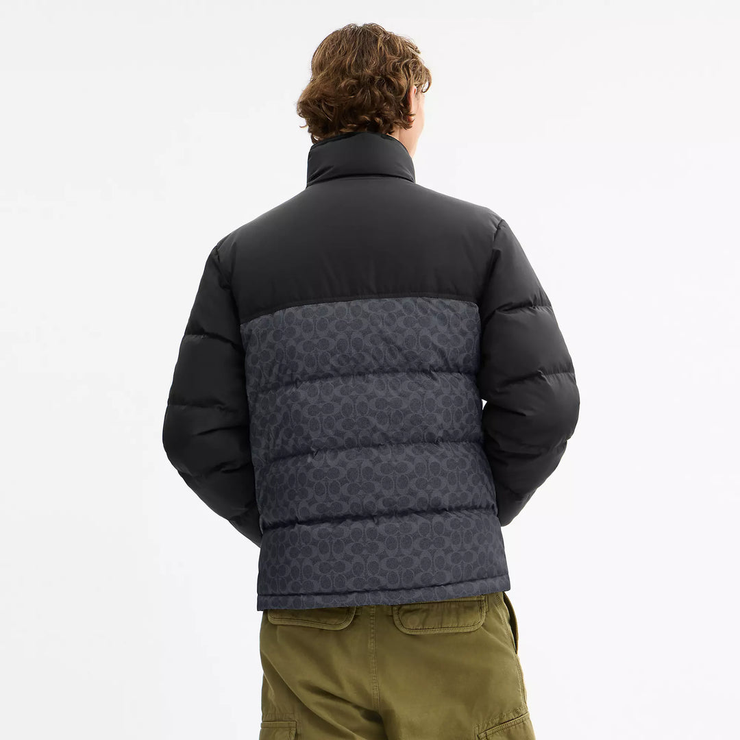 signature down jacket in recycled polyester