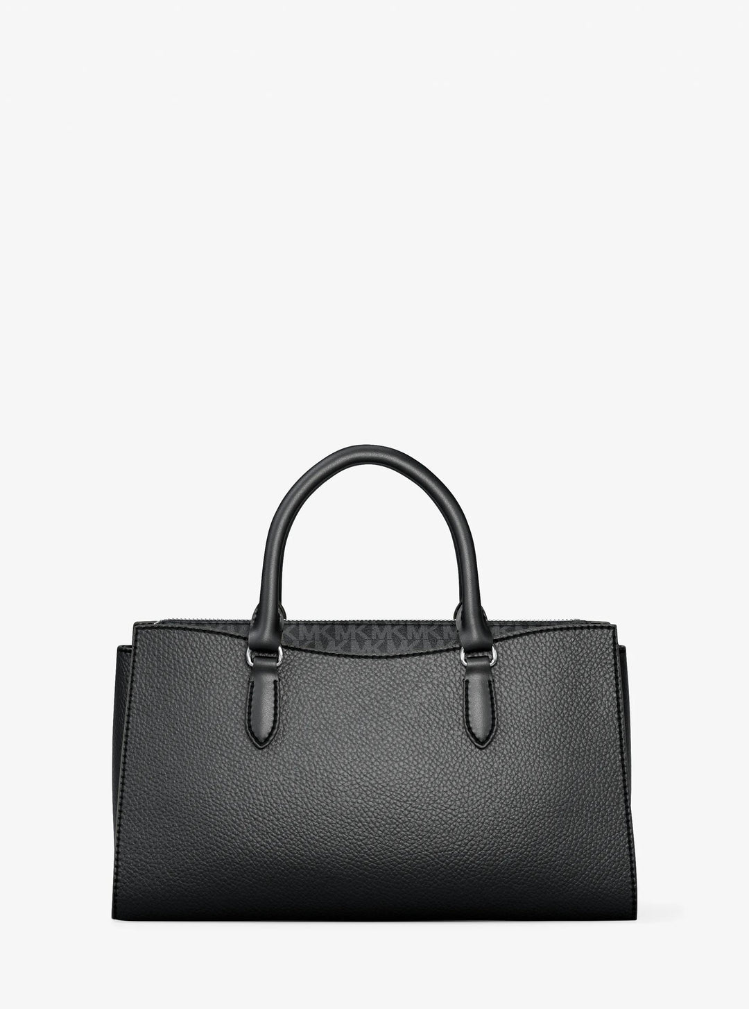 arden medium pebbled leather and signature logo top-zip satchel