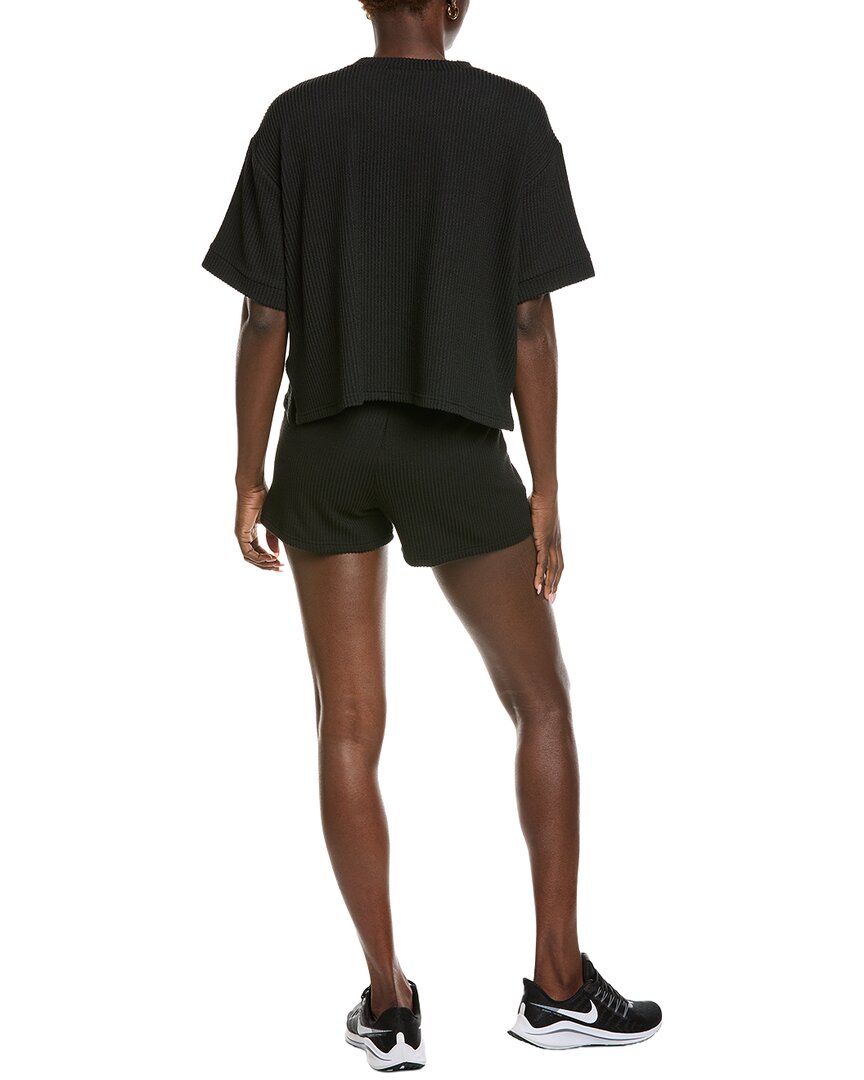 2pc raised rib tee shirt & short set