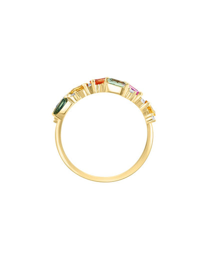 14k 1.12 ct. tw. diamond & multi sapphire ring