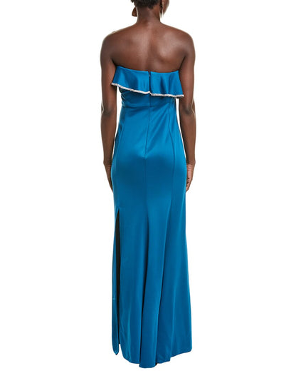 one-shoulder gown