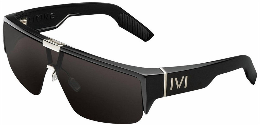 men's living sunglasses in polished black / grey lens