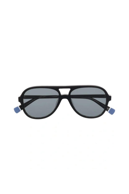 men's estoril pilot-frame sunglasses in black shiny steel