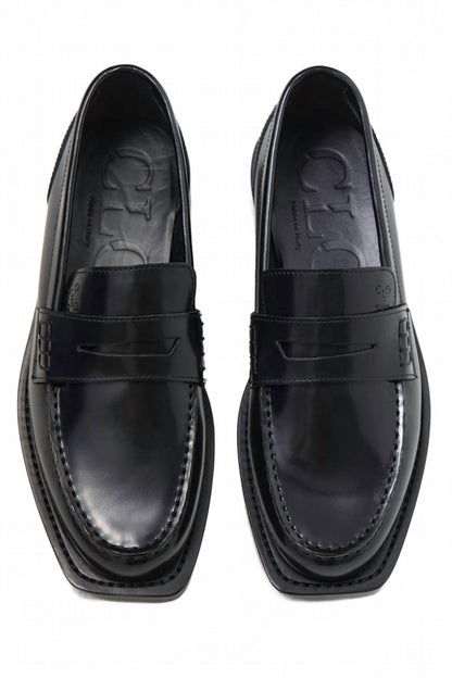 women's italian leather loafers in black