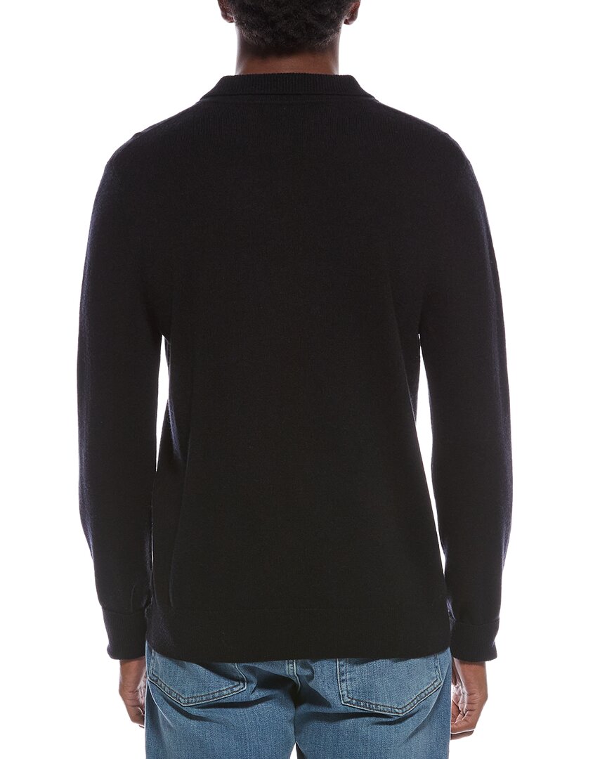 mixed stitch wool & cashmere-blend polo sweater