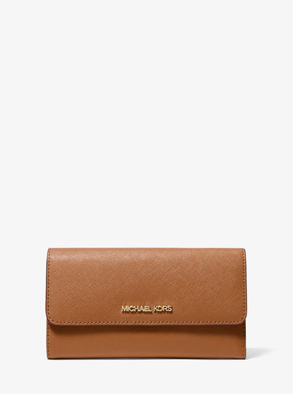 jet set travel crossgrain leather tri-fold wallet