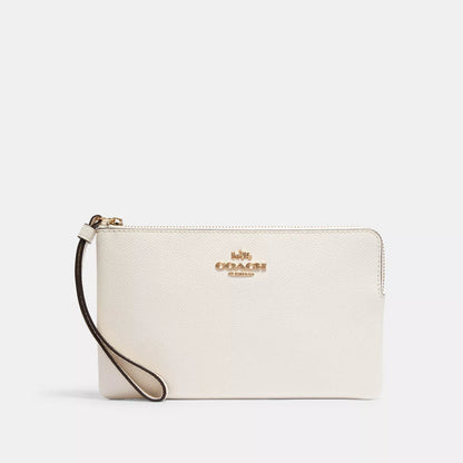 large corner zip wristlet