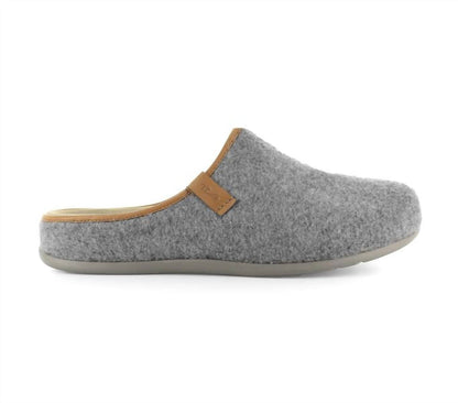 men's cologne wool mule orthotic slipper in light grey