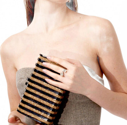 women's rodeo clutch in black/brown