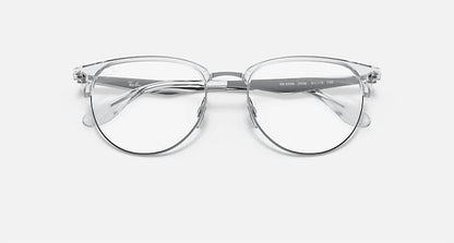 men's eyeglass polished metal frame in silver