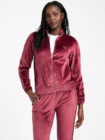eco janess logo-tape velour jacket