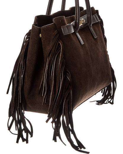 wellsey27 fringe suede tote