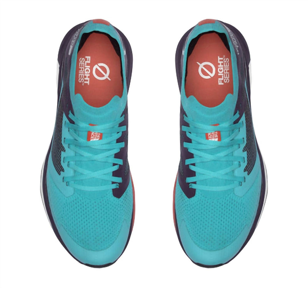 women's flight vectiv trail running sneakers in transatlantic blue/eggplant purple