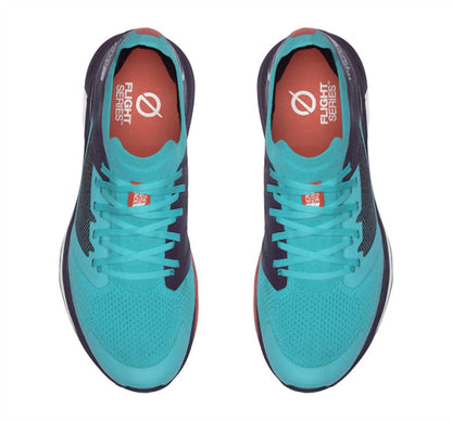 women's flight vectiv trail running sneakers in transatlantic blue/eggplant purple