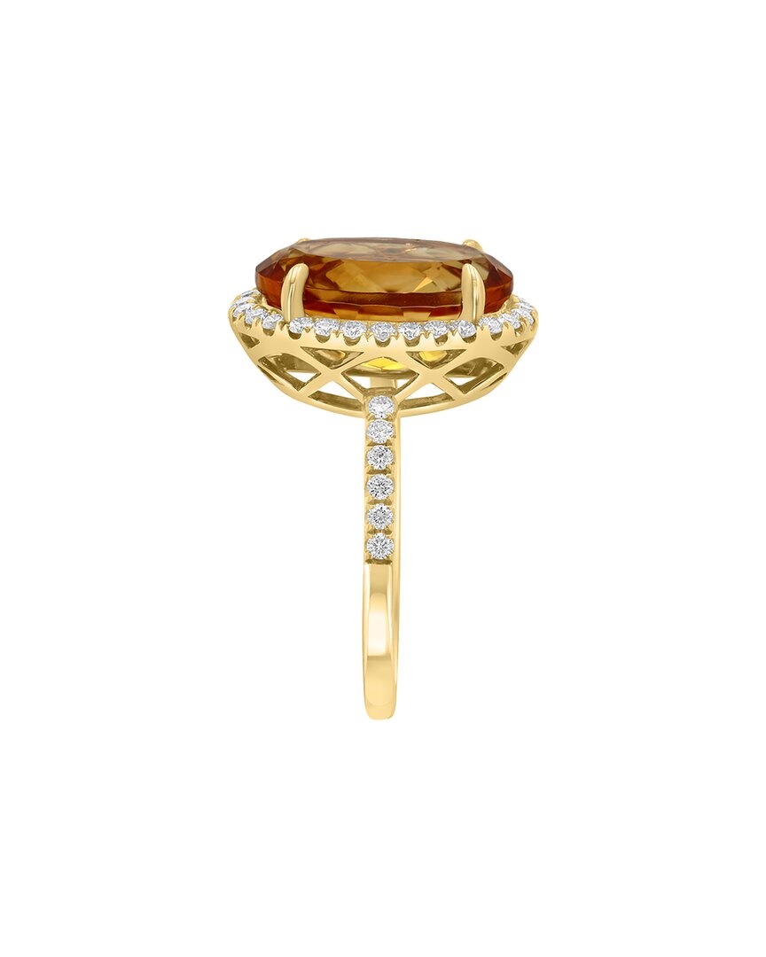14k 6.29 ct. tw. diamond & citrine ring