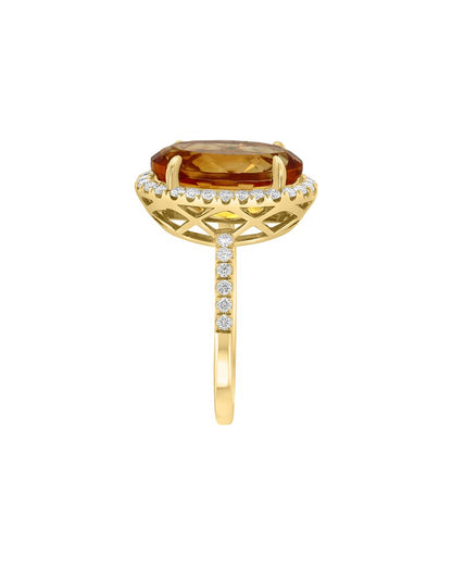 14k 6.29 ct. tw. diamond & citrine ring