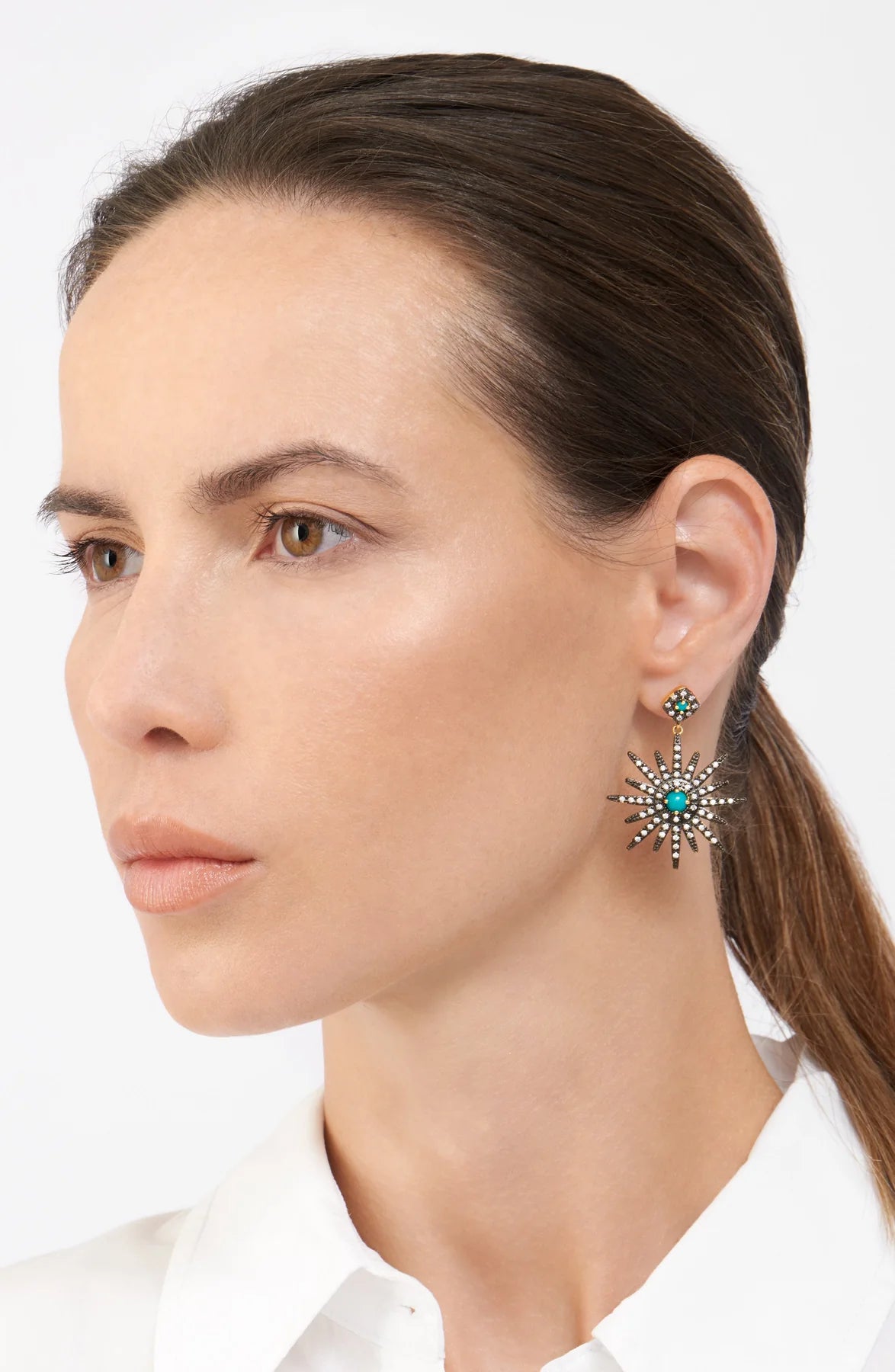starburst earrings silver