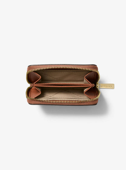 jet set travel medium logo zip-around card case