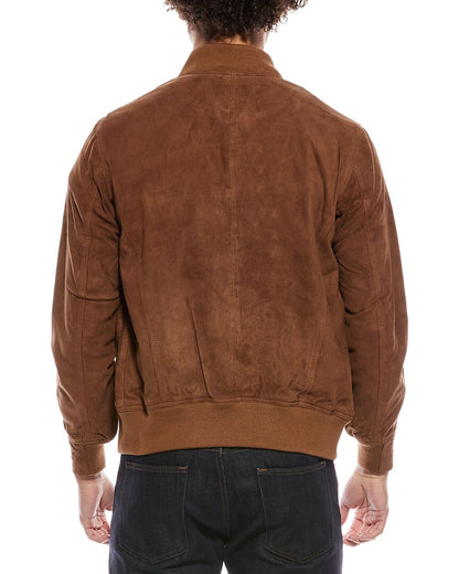 quick action suede bomber jacket