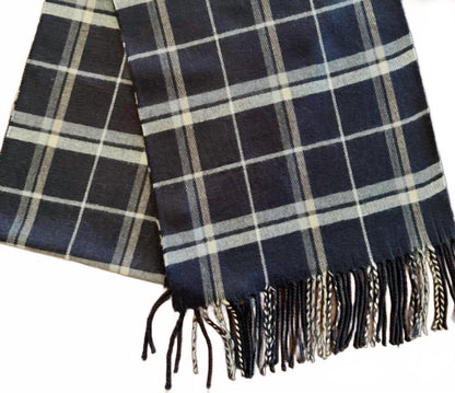 unisex premium cashmere scarf in black plaid