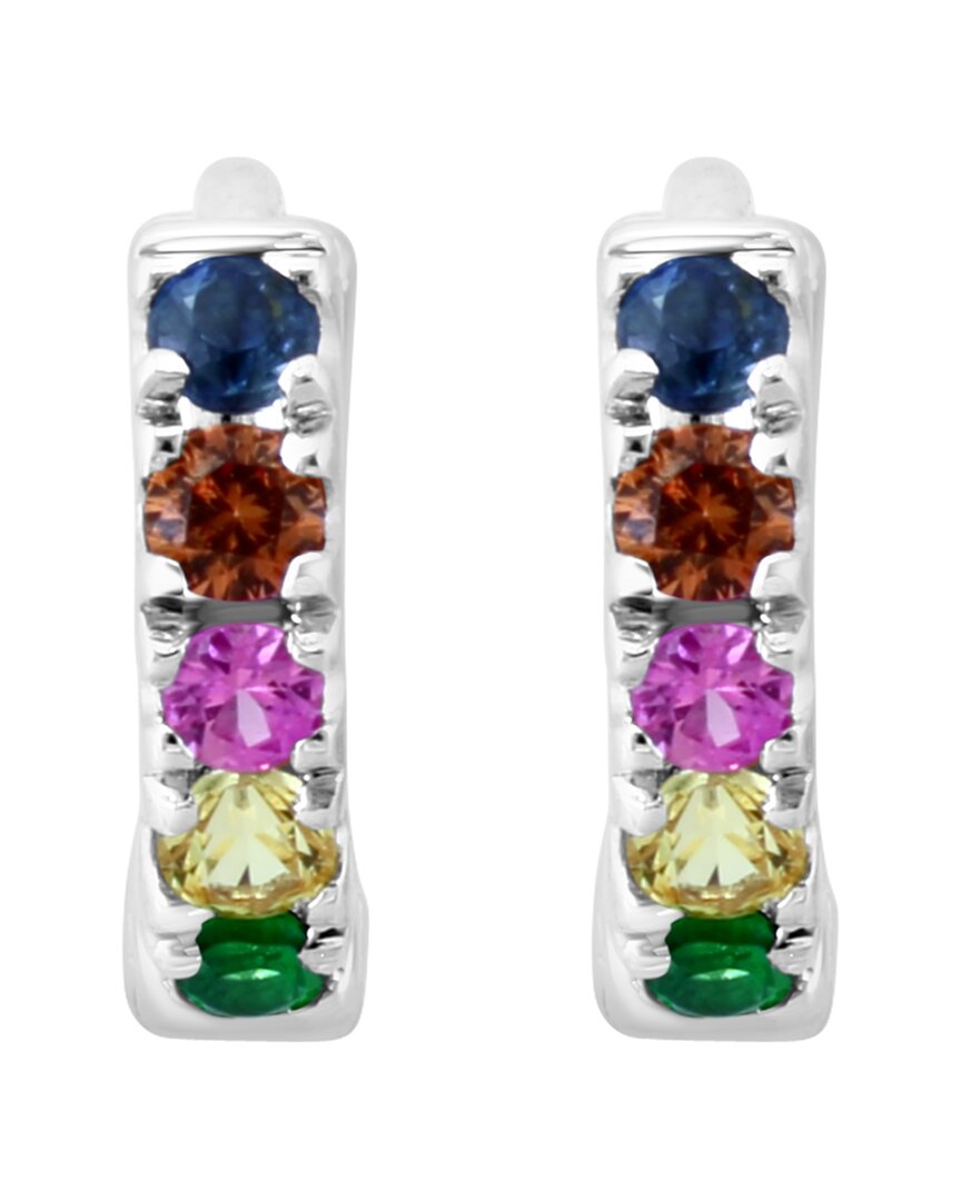 silver 0.27 ct. tw. multi sapphire earrings