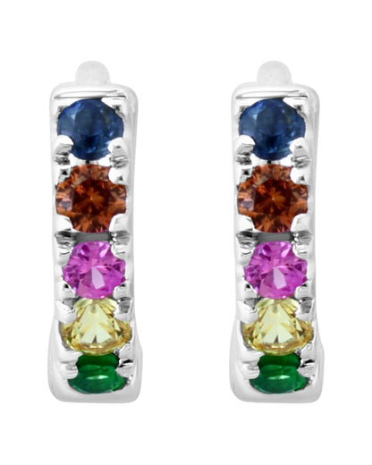 silver 0.27 ct. tw. multi sapphire earrings