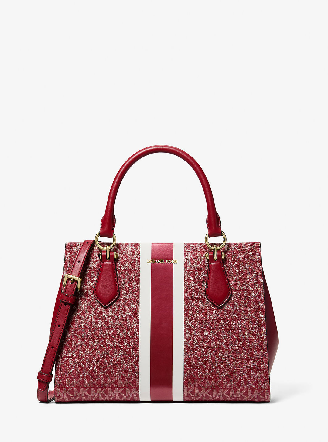 marilyn medium signature logo stripe satchel