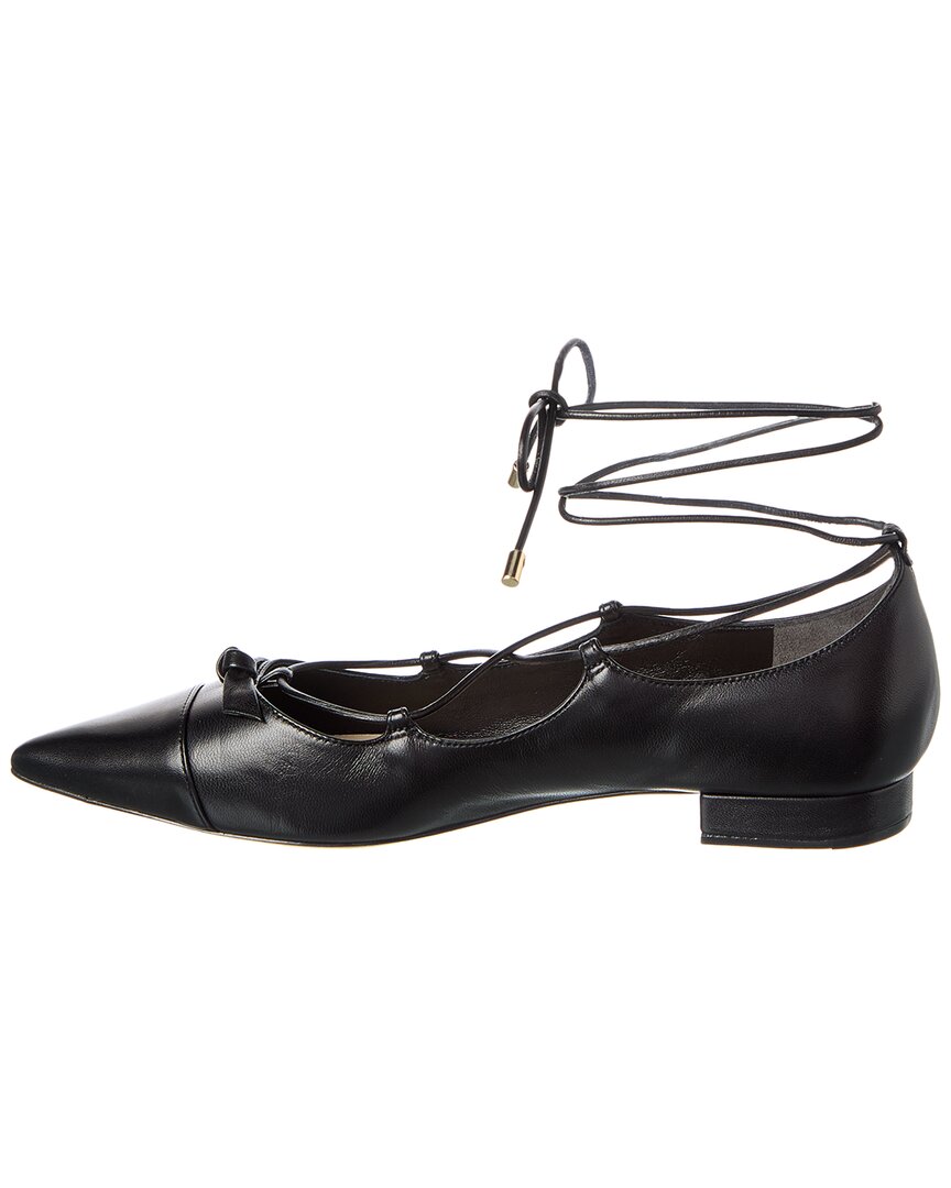 slim clarita lace-up leather flat