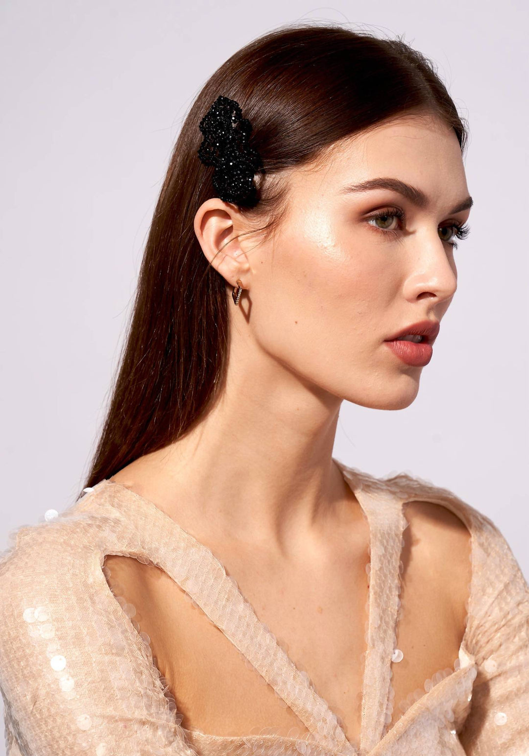 women's crystal hair clip in black