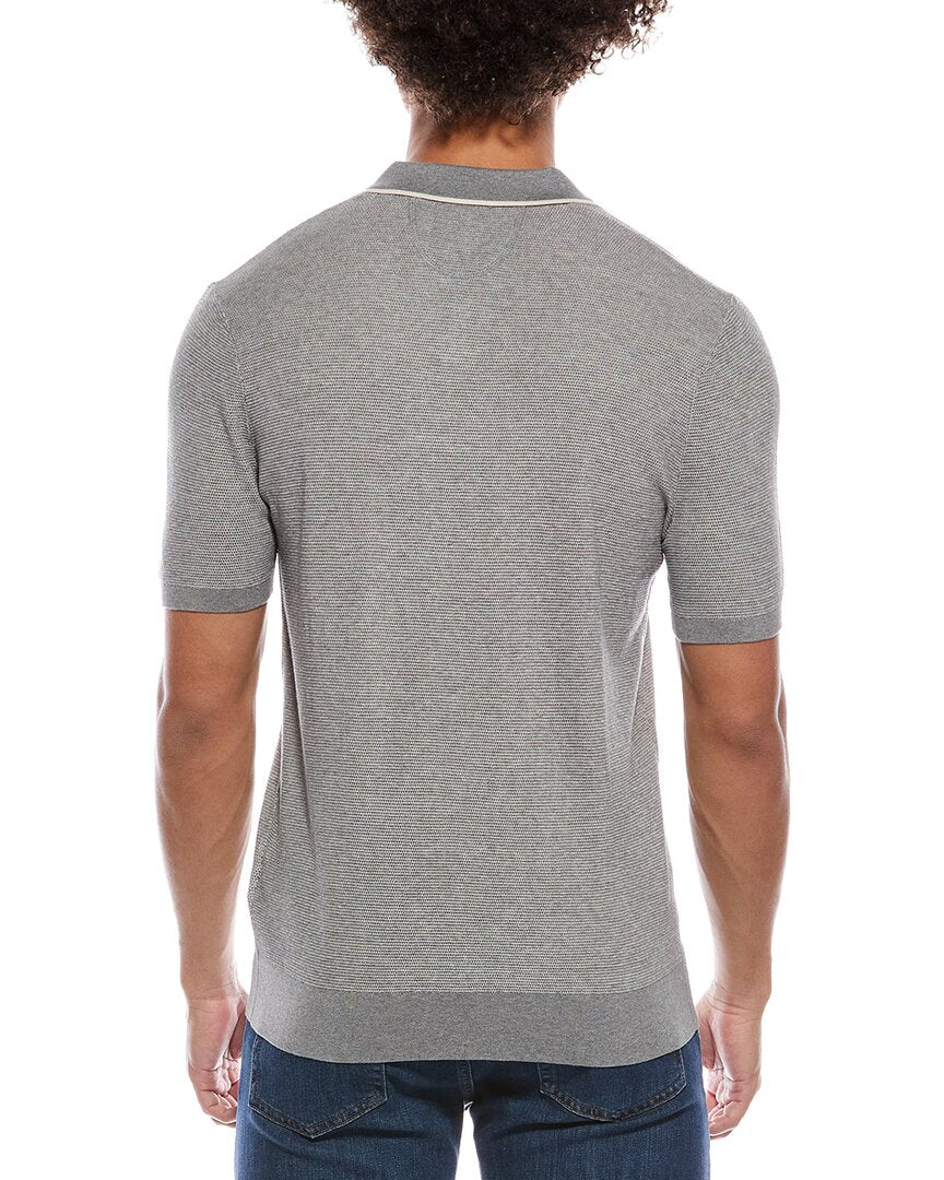 silk-blend johnny collar shirt