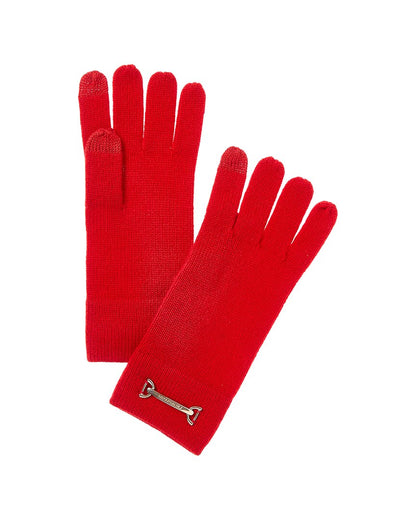 horsebit knit cashmere gloves