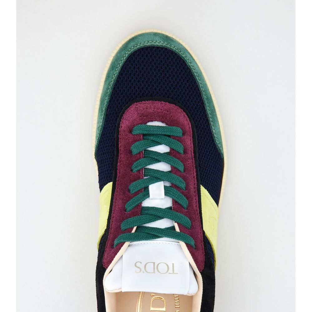 tabs sneakers in suede and technical fabric