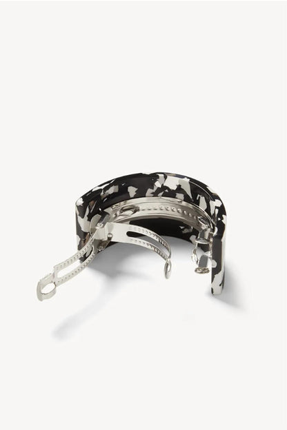 women's french barrette ponytail in noir