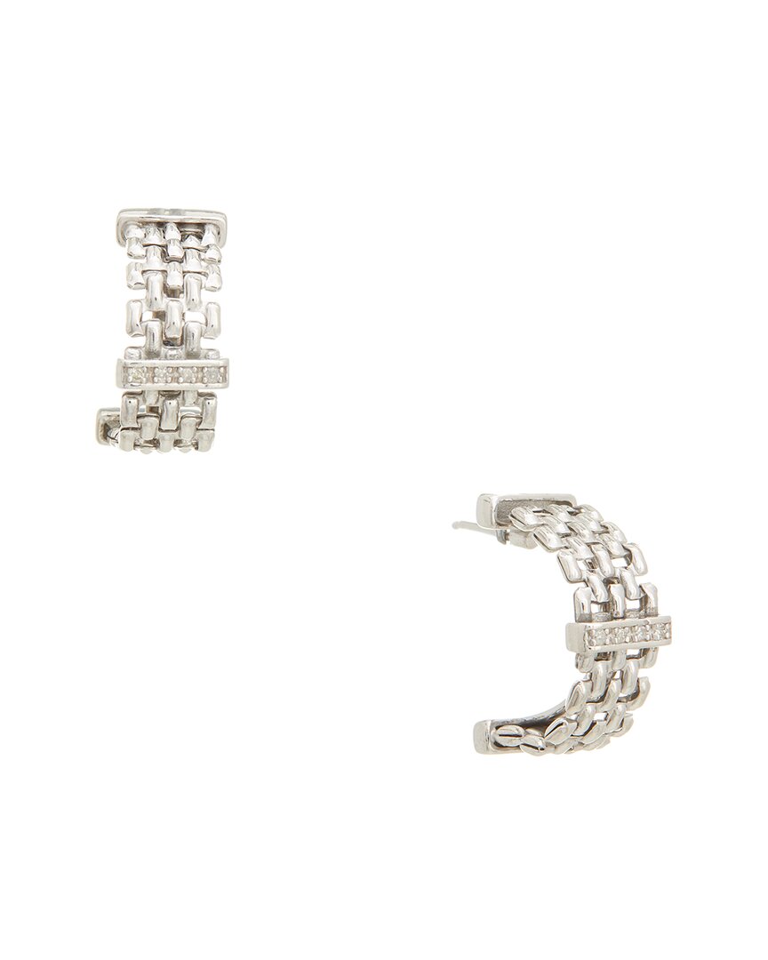 0.12 ct. tw. diamond 18k gold over silver earring