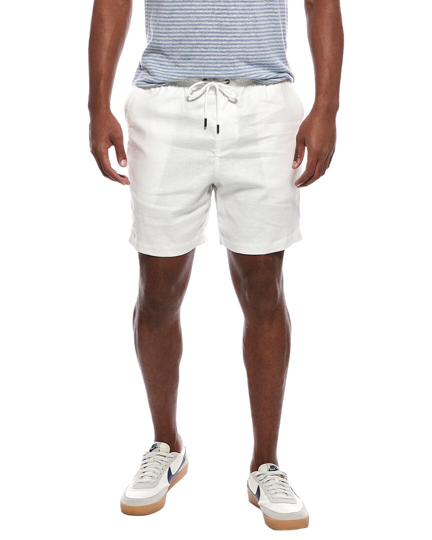 stretch linen-blend short