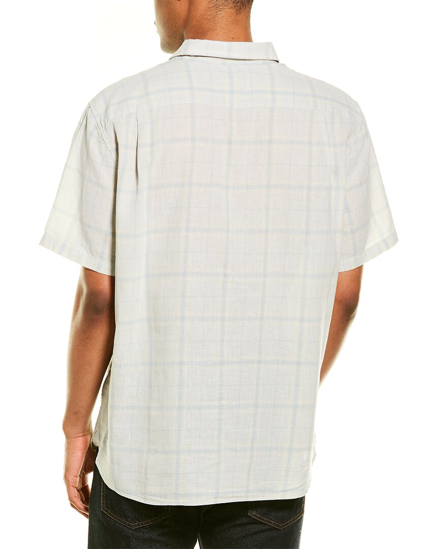 classic fit linen-blend woven shirt