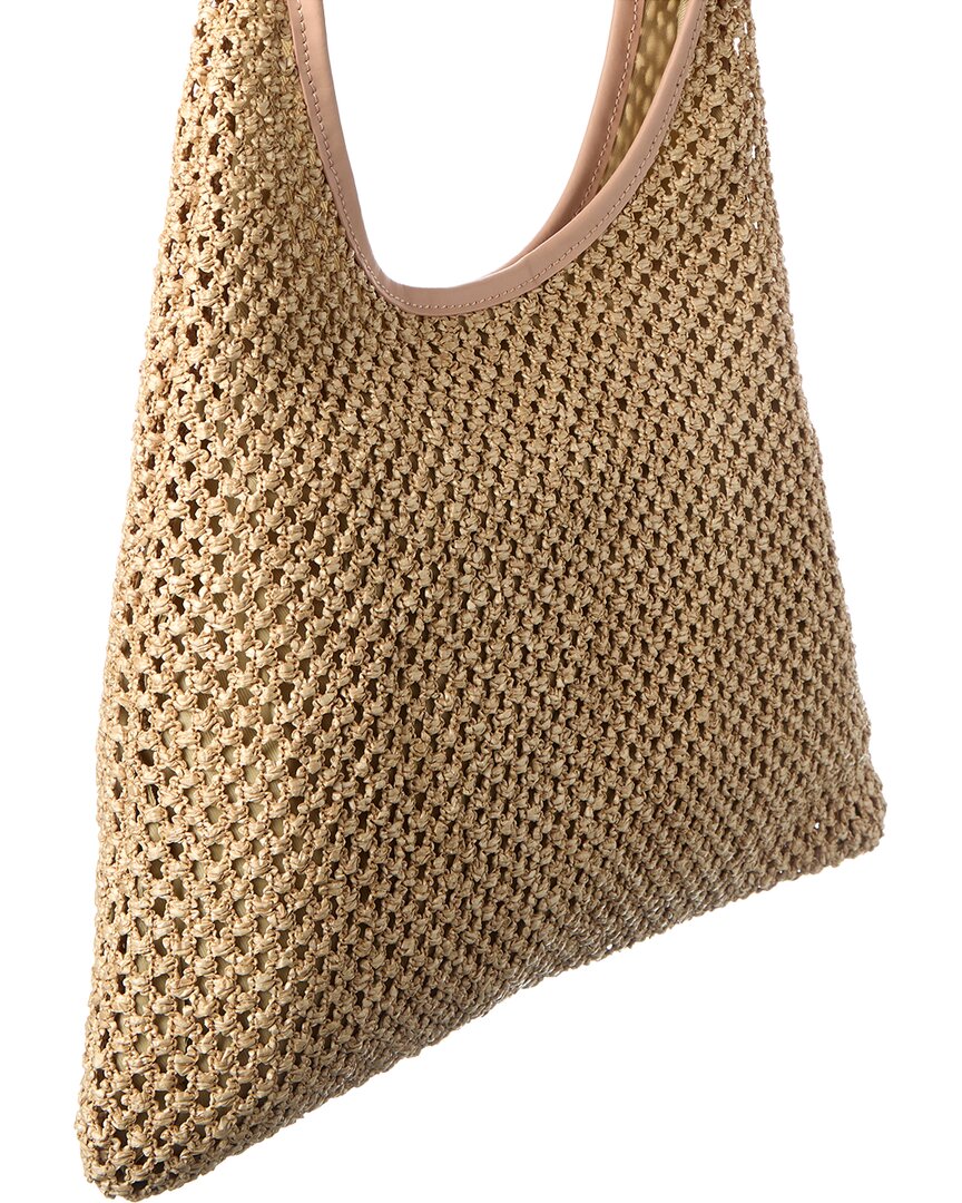 nola raffia & leather hobo
