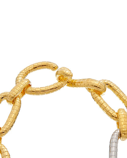 mosaic chain bicolor necklace